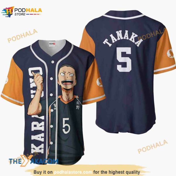 Ryunosuke Tanaka Haikyuu Anime 3D Baseball Jersey Shirt