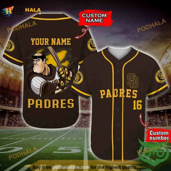 San Diego Padres 3D Baseball Jersey Personalized Name Number