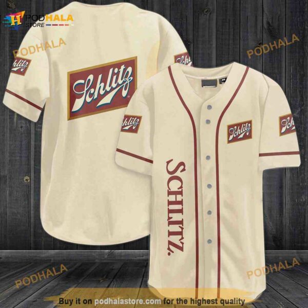 Schlitz Beer 3D Baseball Jersey