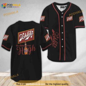 Schlitz Beer Make Me High 3D Baseball Jersey Shirt