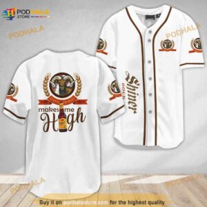 Shiner Bock Beer Make Me High 3D Baseball Jersey Shirt