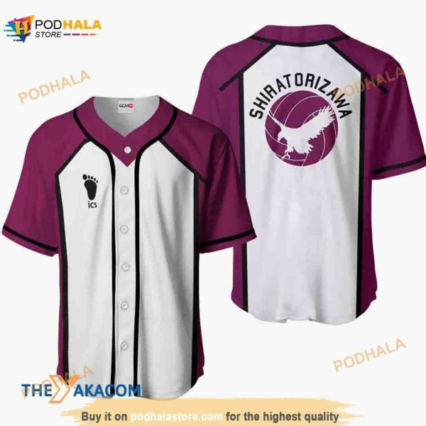 Shiratorizawa Haikyuu Anime Costume 3D Baseball Jersey Shirt