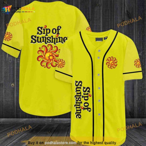 Sip Of Sunshine Beer 3D Baseball Jersey