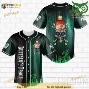 Skull Fire Buffalo Trace 3D Baseball Jersey