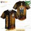 Skull Fire Captain Morgan 3D Baseball Jersey