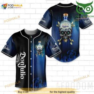 Skull Fire Don Julio 3D Baseball Jersey