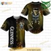 Skull Fire Guinness Beer 3D Baseball Jersey