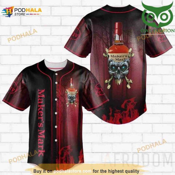 Skull Fire Makers Mark 3D Baseball Jersey