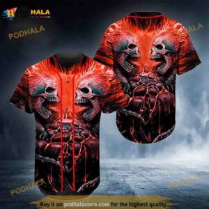 Skull War All Over Print Unisex 3D Baseball Jersey