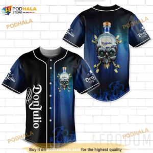 Skull With Don Julio 3D Baseball Jersey Shirt