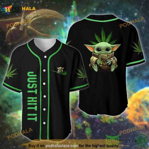 Star Wars Baby Yoda Just Hit It 3D Baseball Jersey