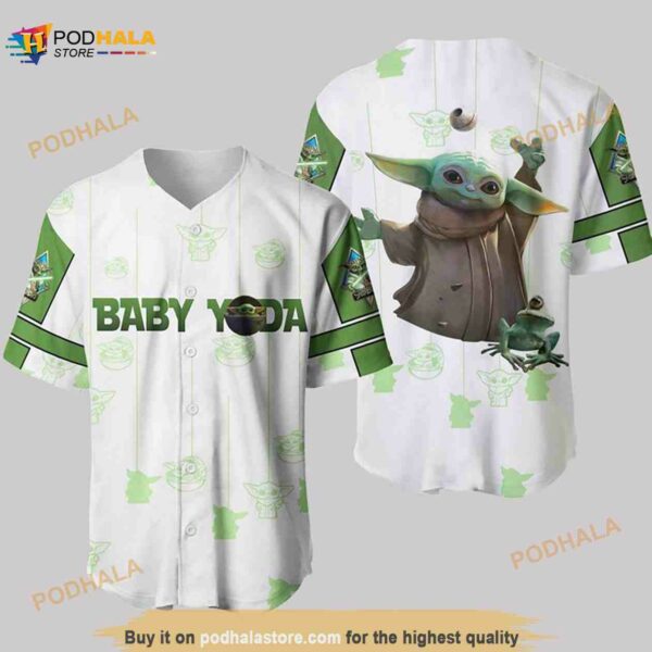 Star Wars Baby Yoda Pattern All Over Print 3D Unisex 3D Baseball Jersey