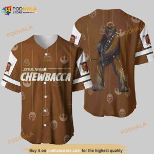 Star Wars Chewbacca Pattern Pinstripe Unisex 3D Baseball Jersey