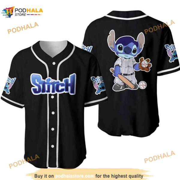 Stitch Disney Cartoon Graphics All Over Print Unisex 3D Baseball Jersey