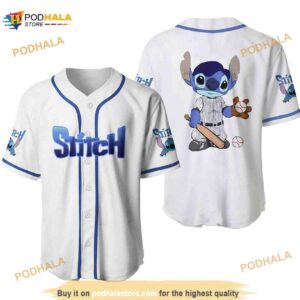 Stitch Playing Baseball Disney Cartoons Graphics Unisex 3D Baseball Jersey