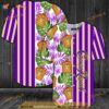 Striped Tropical Hawaii Crown Royal 3D Baseball Jersey Shirt