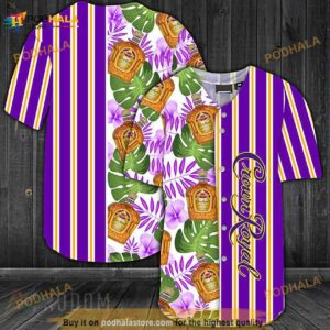 Striped Tropical Hawaii Crown Royal 3D Baseball Jersey Shirt