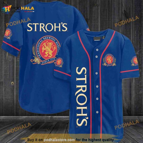 Stroh’s Since 1775 Beer 3D Baseball Jersey