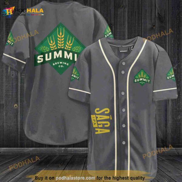 Summit Brewing Co. Saga Ipa 3D Baseball Jersey