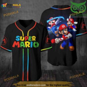 Super Mario Bros 3D Baseball Jersey Shirt