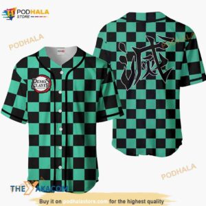 Tanjiro Kimetsu Anime Costume 3D Baseball Jersey Shirt