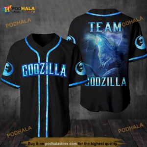 Team Godzilla 3D Baseball Jersey Shirt