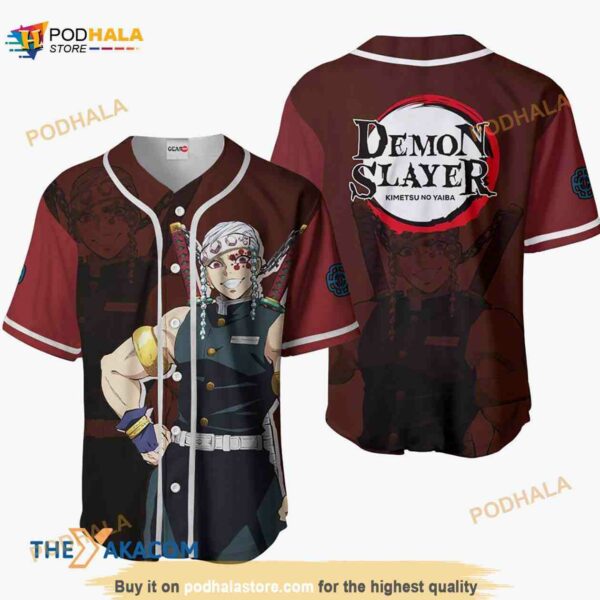 Tengen Uzui Kimetsu Anime 3D Baseball Jersey Shirt