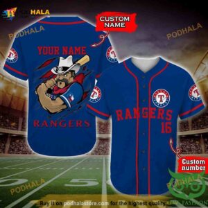 Texas Rangers 3D Baseball Jersey Personalized Name Number