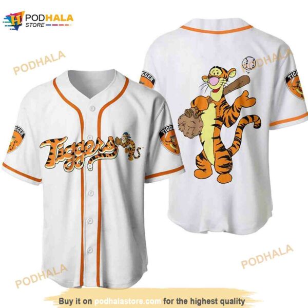 Tigger Winnie The Pooh Baseball Player Disney Cartoon Unisex 3D Baseball Jersey