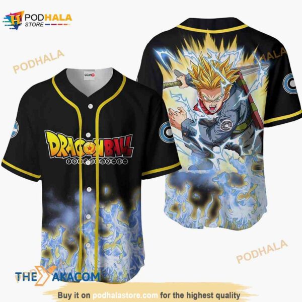 Trunks Super Saiyan Dragon Ball Anime 3D Baseball Jersey Shirt