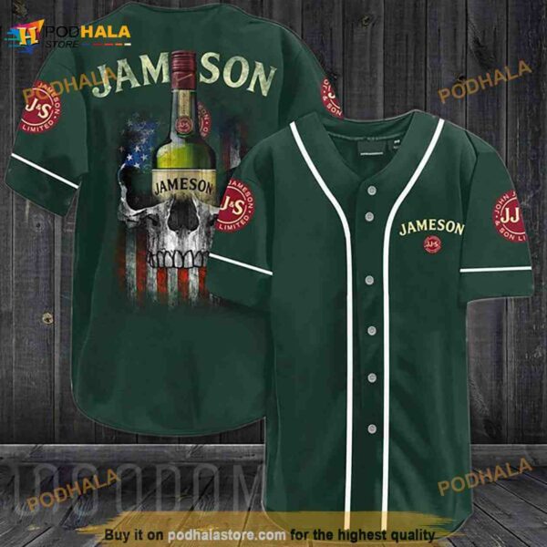 Us Flag Black Skull Jameson 3D Baseball Jersey