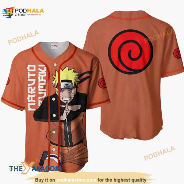 Uzumaki Naruto Anime 3D Baseball Jersey Shirt