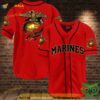 Veteran Marine Red Eagle 3D Baseball Jersey Shirt