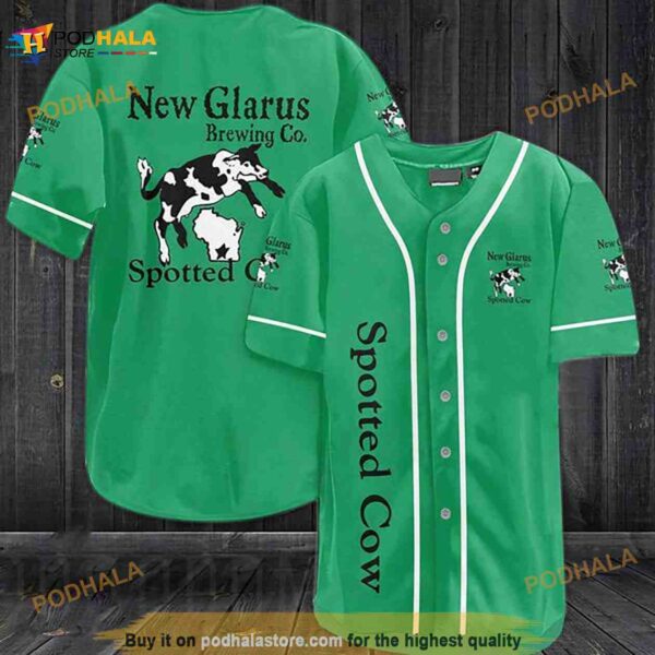 Vintage Spotted Cow Beer 3D Baseball Jersey