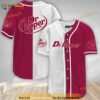 White And Crimson Split Dr Pepper 3D Baseball Jersey