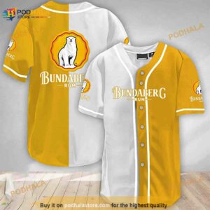 White And Yellow Split Bundaberg 3D Baseball Jersey