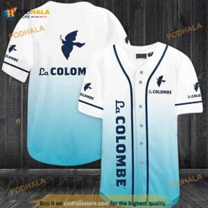 White Blue La Colombe 3D Baseball Jersey