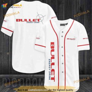 White Bullet Energy Drink 3D Baseball Jersey