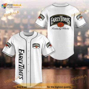 White Early Times 3D Baseball Jersey Unisex Shirt