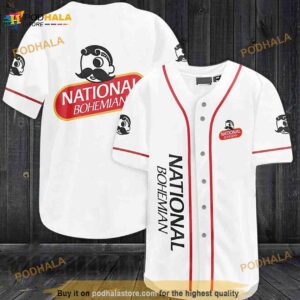 White National Bohemian 3D Baseball Jersey