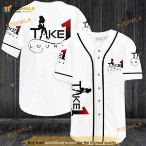 White Take 1 Lounge 3D Baseball Jersey