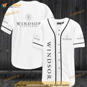 White Windsor Vineyards Wine 3D Baseball Jersey