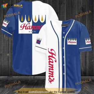 White – Blue Hamm’s 3D Baseball Jersey