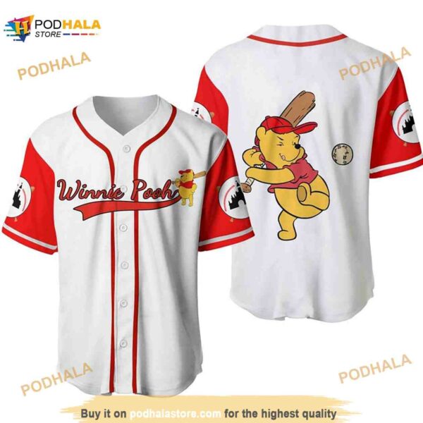 Winnie The Pooh Disney Cartoon Unisex 3D Baseball Jersey