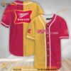 Yellow And Maroon Split Miller High Life 3D Baseball Jersey Shirt