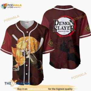 Zenitsu Kimetsu Anime 3D Baseball Jersey Shirt