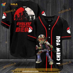 Zombie Satoshi I Chew You Evolver From The Death 3D Baseball Jersey